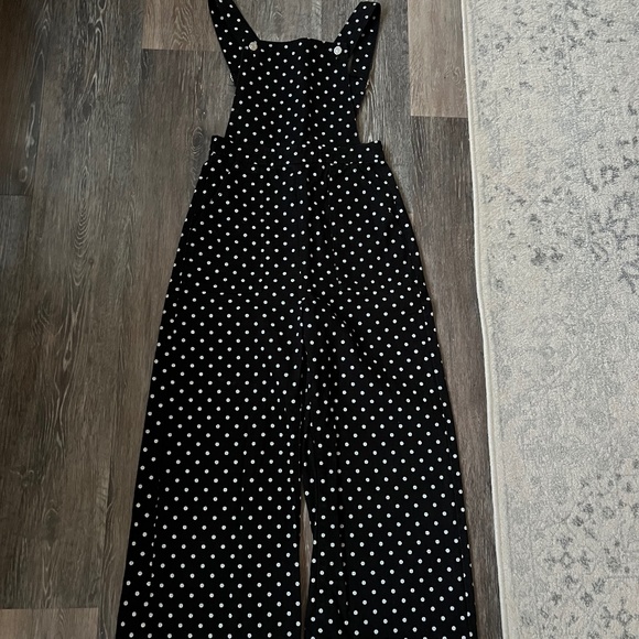 TopShop | Moto Black and White Polka Dot Overalls, Size 4 - Picture 1 of 8